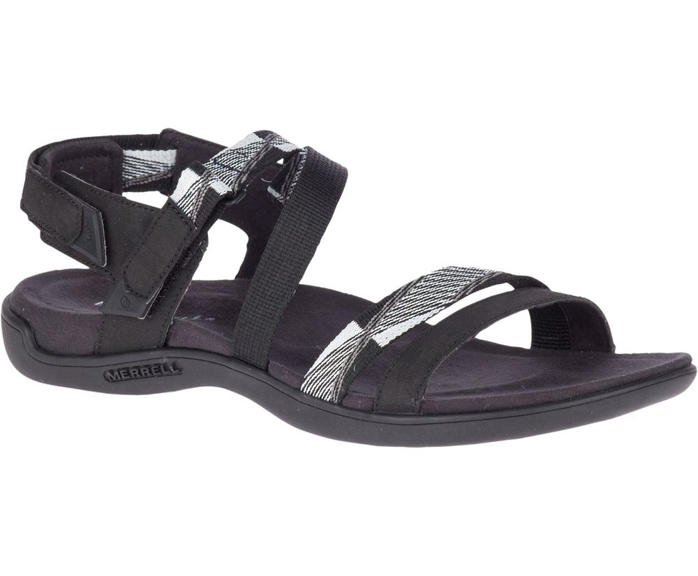 Merrell Sandaler Dame - District Mendi Backstrap - Sort/Hvide - TBU743605